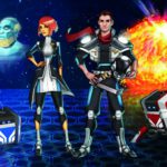 Die Hauptfiguren Captain T. Jenner, Dr. Tara Hawking, Admiral Jones , M.E.N.T.O.R und Drobbies