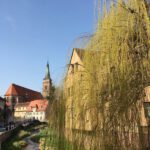 Rückfahrt mit dem Rad und Blick auf Schwabach