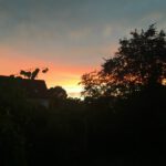 Sonnenuntergang versöhnt für den Regentag