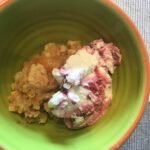 Apple-Crumble mit Birne und etwas Eis – leeeecker